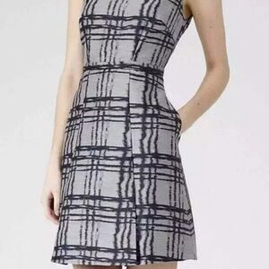 REISS Dress - Peron Check Fit and Flare in US 6 (in dry clean garment bag)